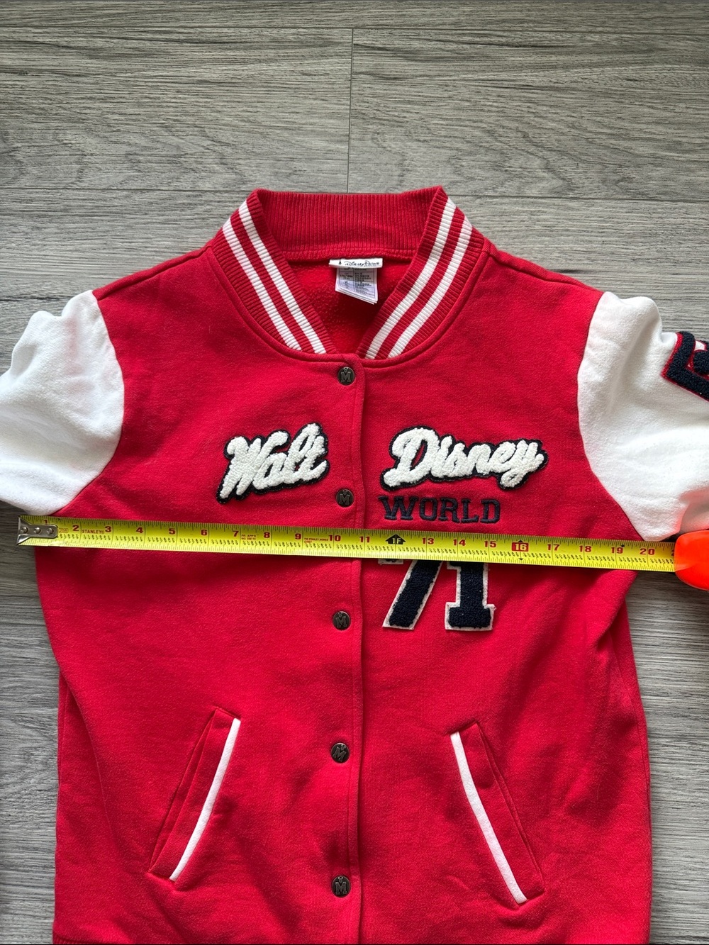 Walt Disney World 71 Red & White Varsity Jacket Size L - Picture 10 of 11
